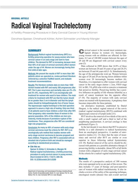 Radical Vaginal Trachelectomy (26.04.2013)