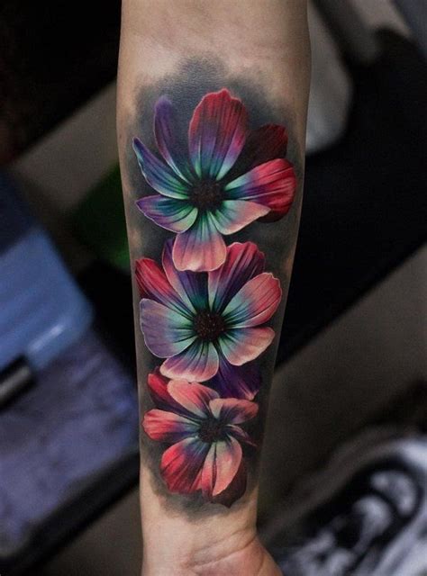 flower cover up tattoos on arm - Sumiko Ladner