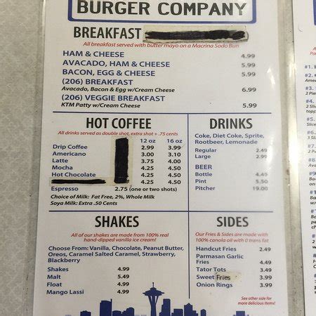 206 BURGER COMPANY, Seattle - 1000 Madison St - Menu, Prices & Restaurant Reviews - Tripadvisor