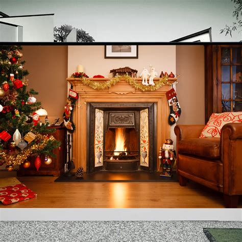 7x5FT Christmas Tree Fireplace Photo Studio Props Photography ...