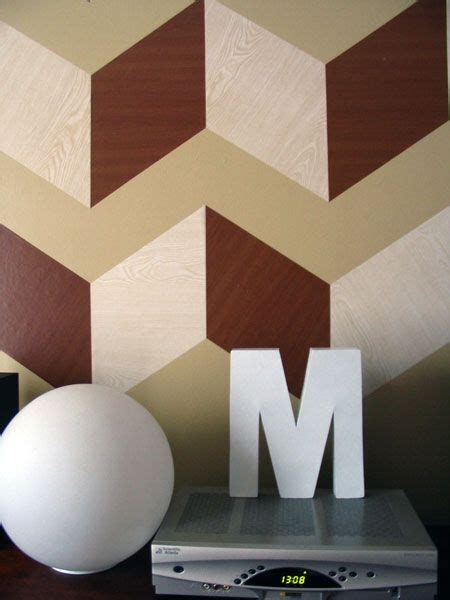 Before & After: Maude’s Graphic Woodgrain Wall | Contact paper wall art, Contact paper, Funky ...