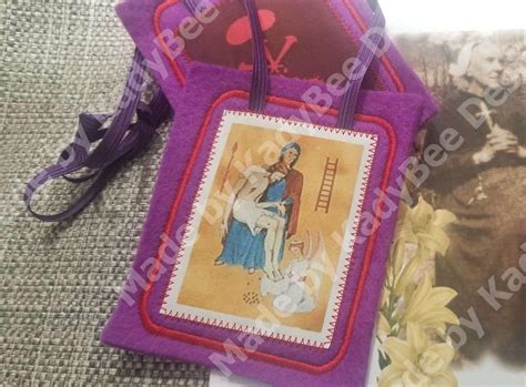 Marie Julie Jahenny Finished Purple Scapular of Blessing & - Etsy | Handmade design, Scapular ...