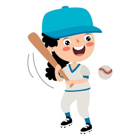 Cartoon Illustration Of A Kid Playing Baseball 10721756 Vector Art at Vecteezy