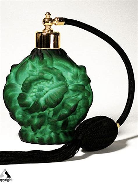 MALACHITE POPPY Atomizer Perfume Bottle Signed DESNA Art Deco Handcrafted Glass | eBay | Glass ...