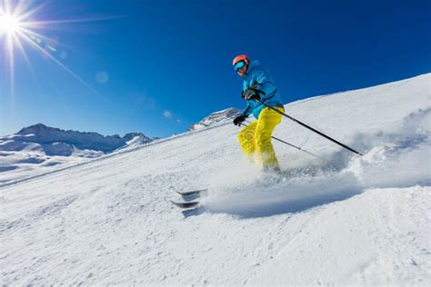 Young man skiing stock photo. Image of copy, skis, outdoors - 6077230