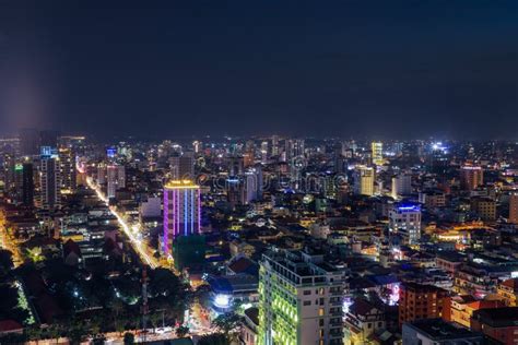 Phnom Penh Overview at Nighttime Stock Image - Image of night, overlooking: 135473059