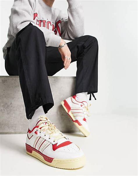 adidas Originals Rivalry Low 86 sneakers in white and red | ASOS