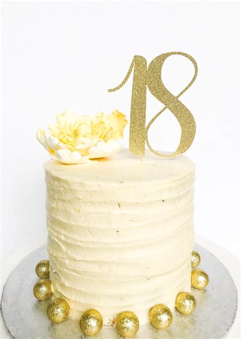 18 Birthday Cake Topper Eighteen Cake Topper Gold Glitter | Etsy