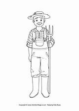 Farmer Colouring Page sketch template