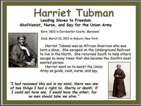 Harriet Tubman Timeline Printable