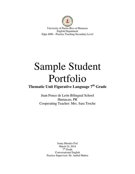 Sample student portfolio by Joany Morales - Issuu