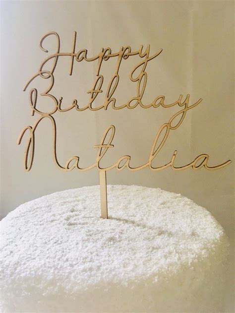 Happy Birthday Name Cake Topper Custom Cake Topper Any | Etsy