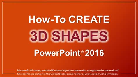 how to make 3d shapes in powerpoint