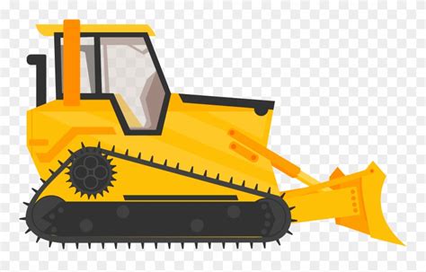 Bulldozer Excavator Heavy Machinery Construction - Cartoon Bulldozer Clipart (#191363) - PinClipart