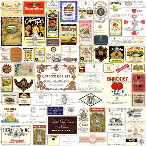 Vintage Wine Labels 75 Printable Vintage Wine Labels | Etsy