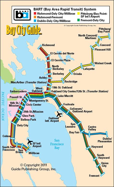 0 Tourist Map San Francisco Bay Area Rapid Transit System 0A