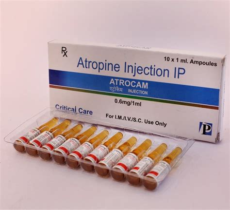 Atrocam Liquid Atropine Injection IP, Packaging Type: Box, Packaging ...