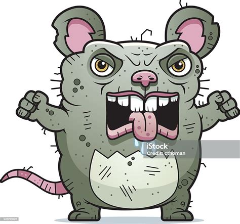 Tikus Jelek Marah Ilustrasi Stok - Unduh Gambar Sekarang - 2015, Animal Saliva, Bau tidak ...