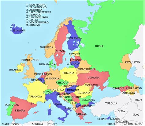 Mapa De Europa Paises Y Capitales