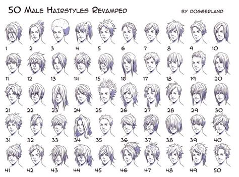 50 Male Hairstyles - Revamped by OrangeNuke on deviantART | Anime boy ...