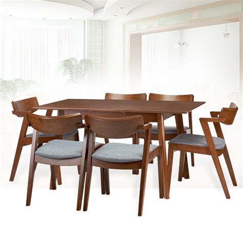 Dining Room Set of 6 Tracy Chairs and Extendable Table Kitchen Modern ...