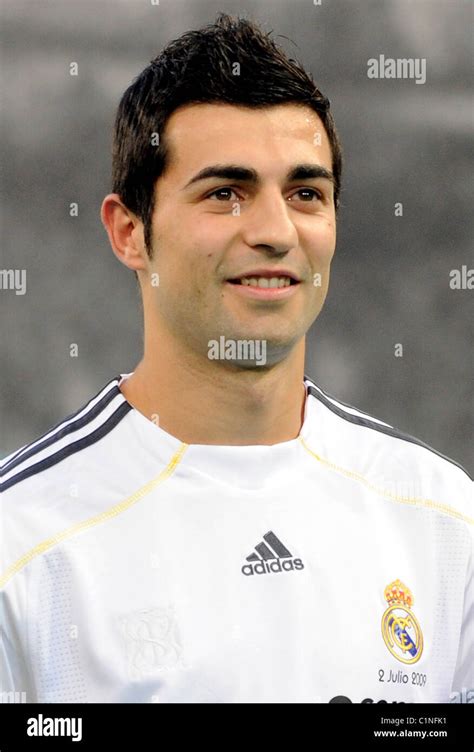 Real Madrid's new player Raul Albiol during the presentation ceremony at the Santiago Bernabeu ...