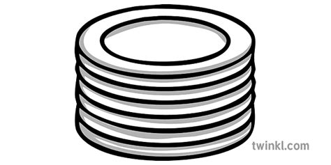 Stack of Plates Illustration - Twinkl