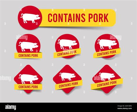 Label for halal food contain pork information Stock Vector Image & Art ...