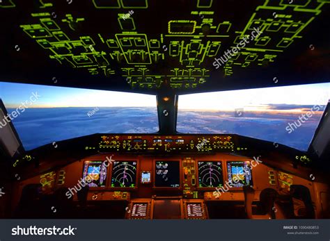 Boeing 777 Cockpit Flying Over Over Stock Photo 1090480853 | Shutterstock