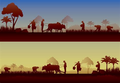 Asian Farmer Silhouette 128120 Vector Art at Vecteezy