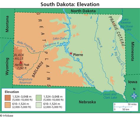 South Dakota: Elevation Map - Image - Learn360