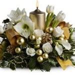 Gold and White Christmas Centerpiece | Wild Orchid Des Moines Florist - Des Moines Flower Shops