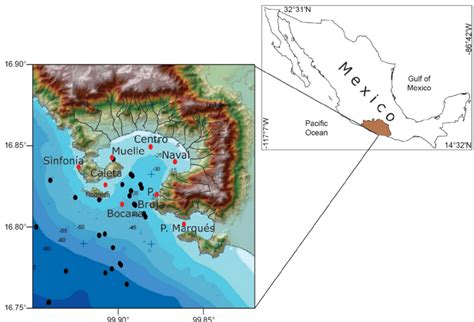 Location of Acapulco Bay, Guerrero, Mexico, with collection sites,... | Download Scientific Diagram