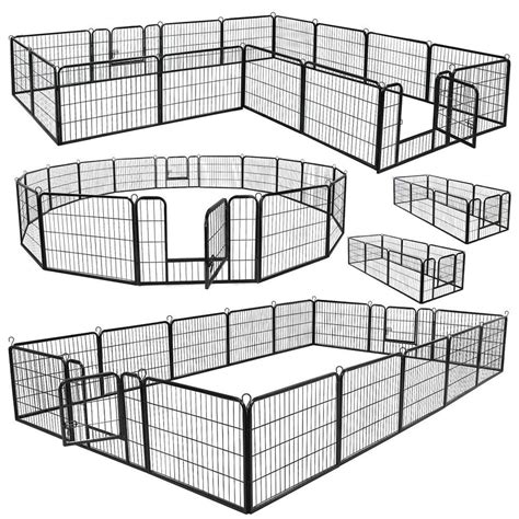 Dog Pen Dog Playpen Extra Large Indoor Outdoor Dog Fence Heavy Duty 8/16 Panels 24 Inches ...