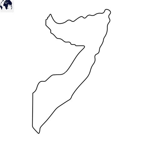 Printable Blank Somalia Map with Outline, Transparent Map