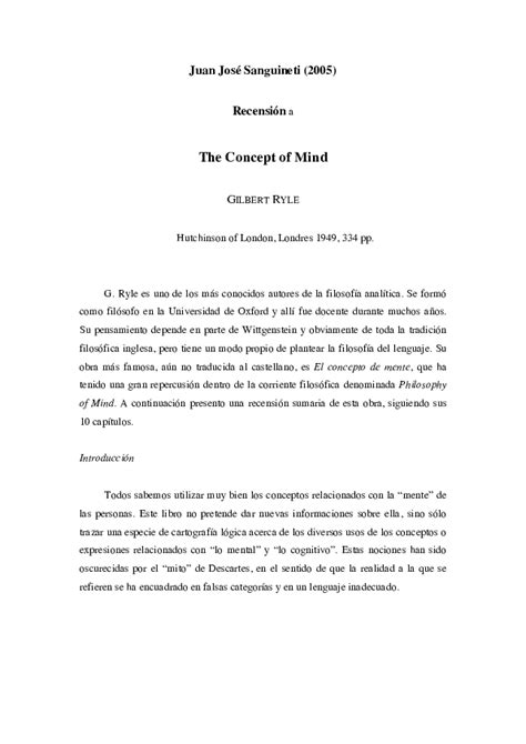 (PDF) Ryle. "The Concept of Mind | Juan José Sanguineti - Academia.edu