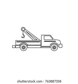 Tow Truck Line Art: vector de stock (libre de regalías) 763887358 | Shutterstock