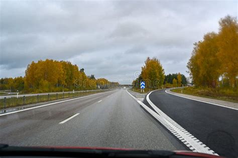 Slip Road Away from Highway Near Orebro Sweden Stock Photo - Image of ...