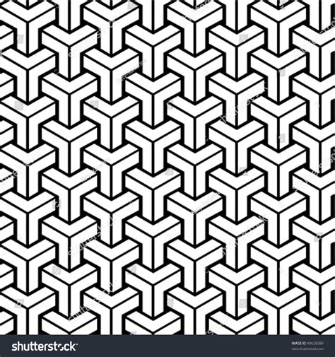 Seamless Geometric Black White Pattern See Stock Vector 49628389 - Shutterstock