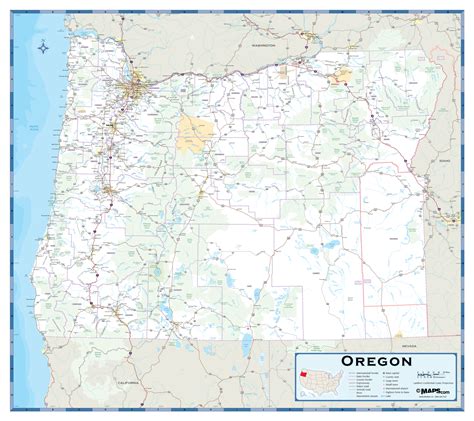 Oregon Highway Wall Map | Maps.com.com