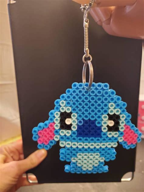 Stitch perler bead keychain | Etsy