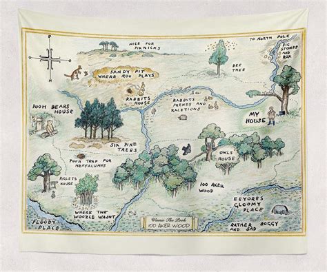 PRINTABLE Hundred Acre Wood Map Print Classic Winnie The