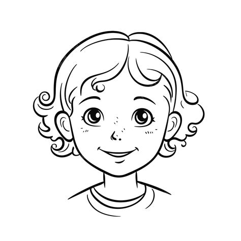 Free Girl Coloring Book Template Coloring Page Outline Sketch Drawing Vector, Easy Portrait ...