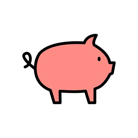 Pig, animal vector icon 22765457 Vector Art at Vecteezy