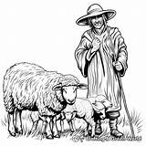 Shepherd And Sheep Coloring Pages  Free & Printable sketch template