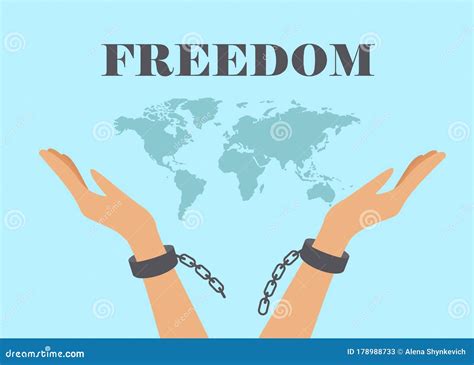 The Hands Break the Chain. Anti-Slavery Campaign. Freedom Day. June Poster Campaign Stock Vector ...