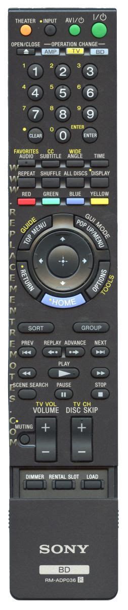 Buy SONY RM-ADP036 RMADP036 -148720311 Blu-Ray DVD Player Remote Control