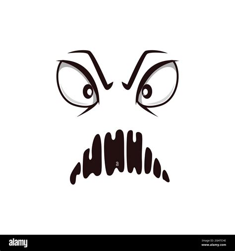 Monster face cartoon vector icon, creepy creature, emotion with angry ...