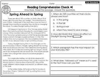 Reading Comprehension Passages and Questions March (3rd Grade) | TPT