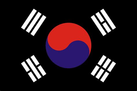 South Korean Flag - Black and White Colors Reversed. Inspired by /u ...